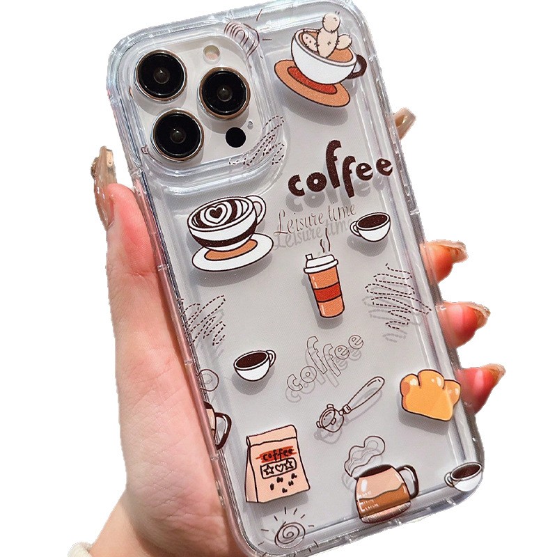 Premium Coffee Airbag Drop-resistant Protective Cover