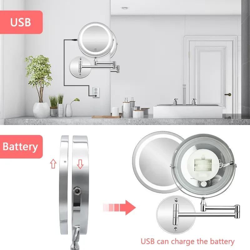 Magnifying Bathroom Mirror on Stand