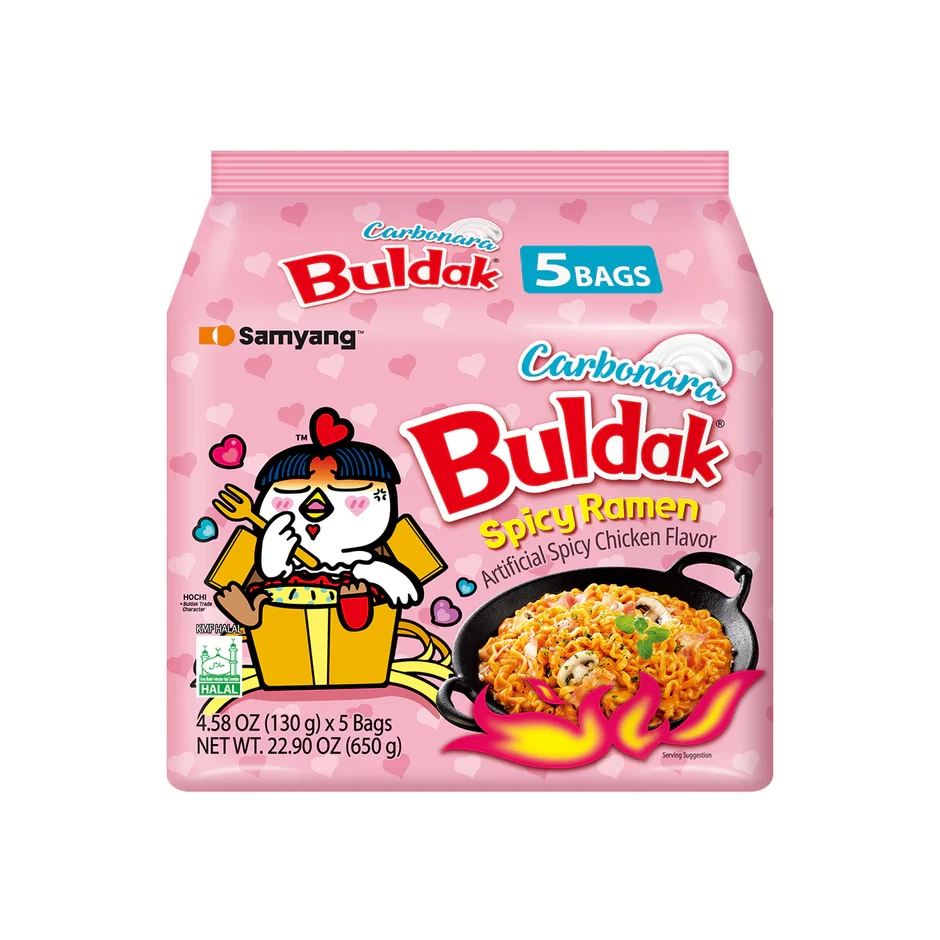 Buldak Hot Chicken Carbonara Ramen 5's x 130g