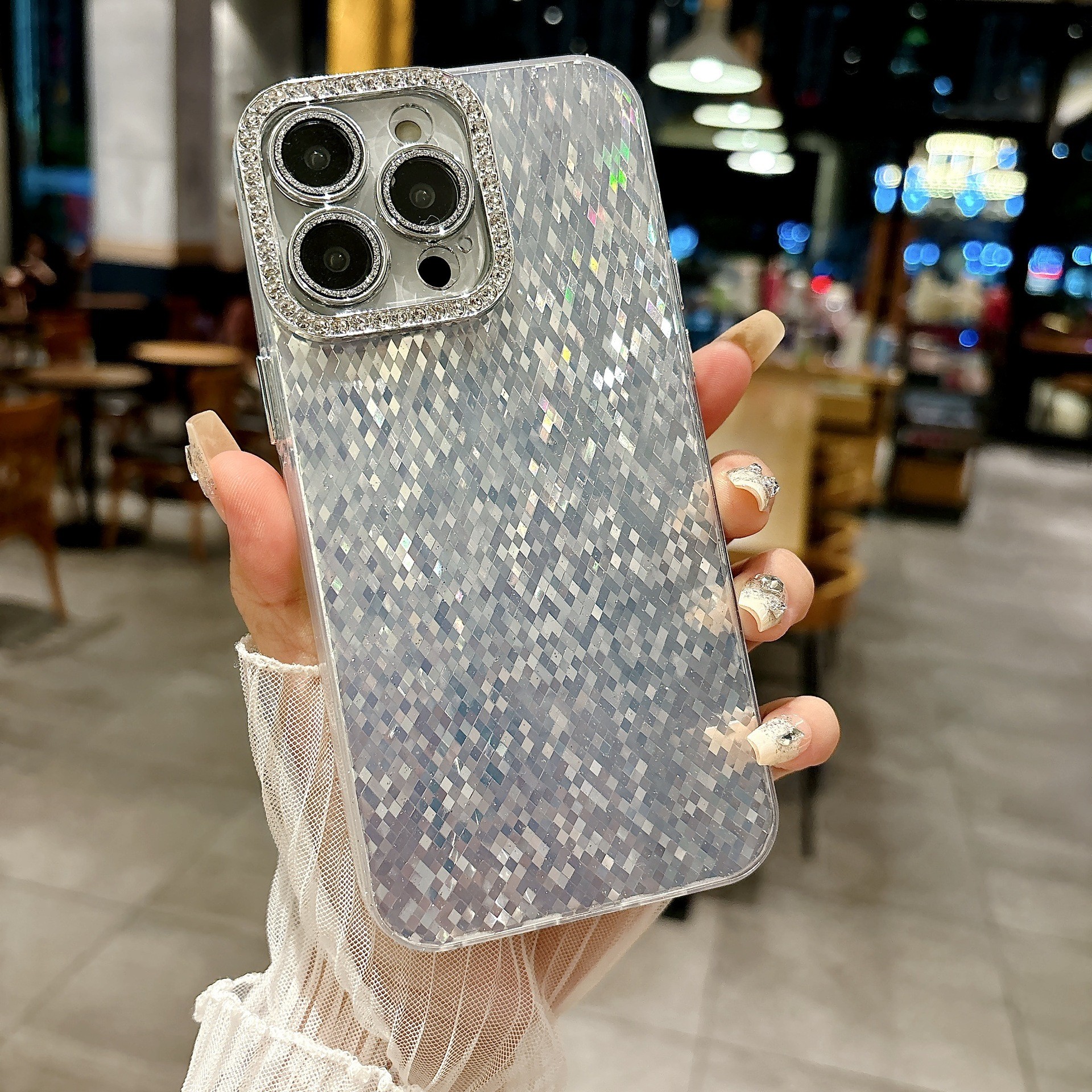 Silver Water Ripple Applicable To 16 Phone Case