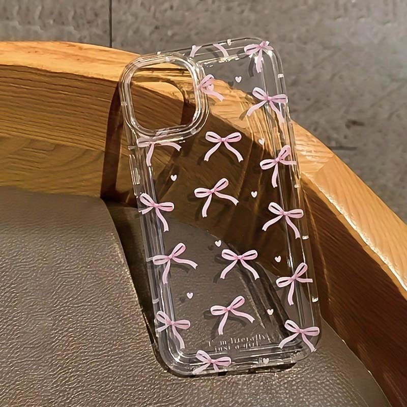 Full Screen Bow TPU Phone Case Transparent