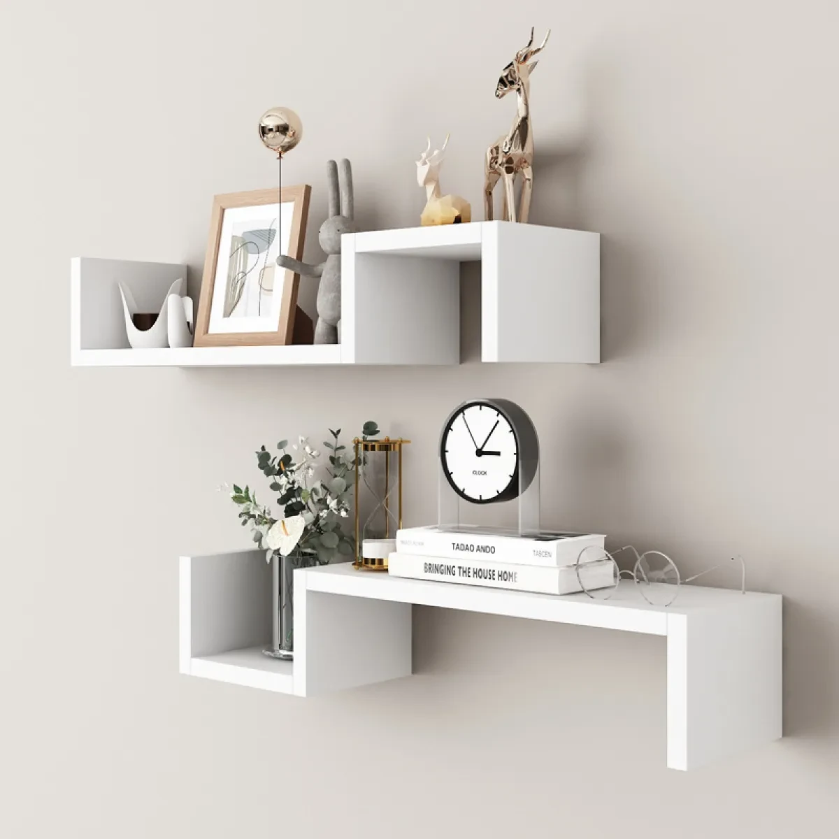 White Floating Shelves
