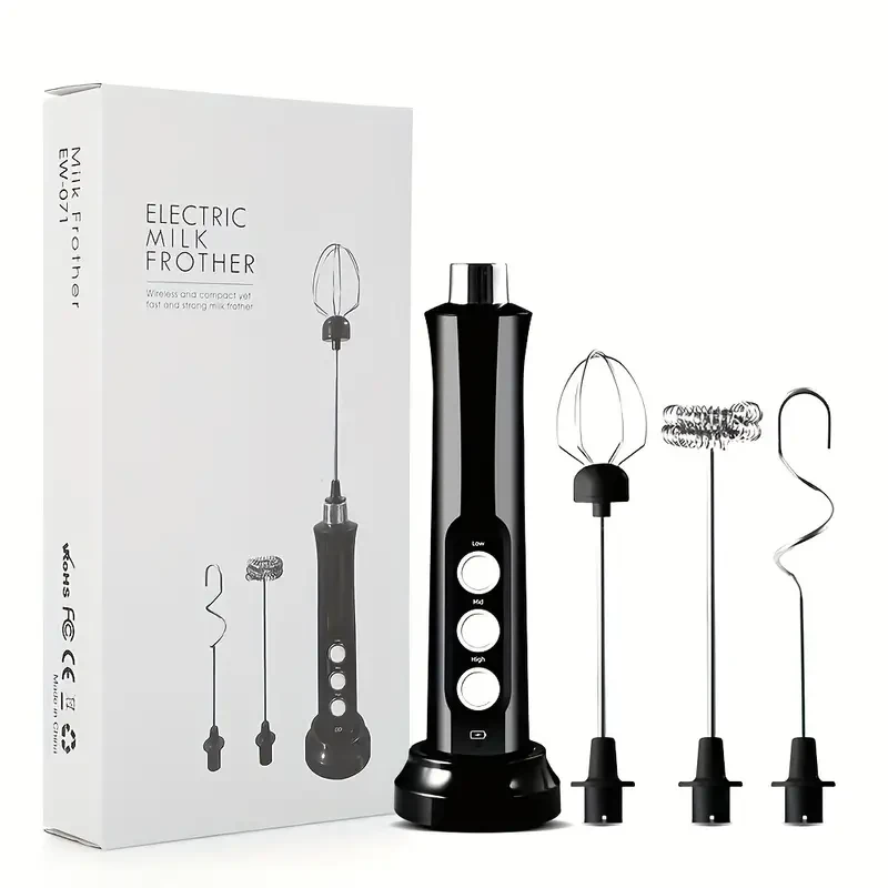 Rechargeable Milk Frother 3-in-1