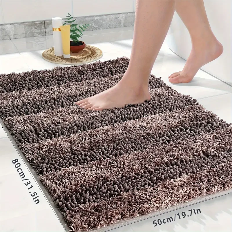 Soft and Absorbent Plush Chenille Bath Mat