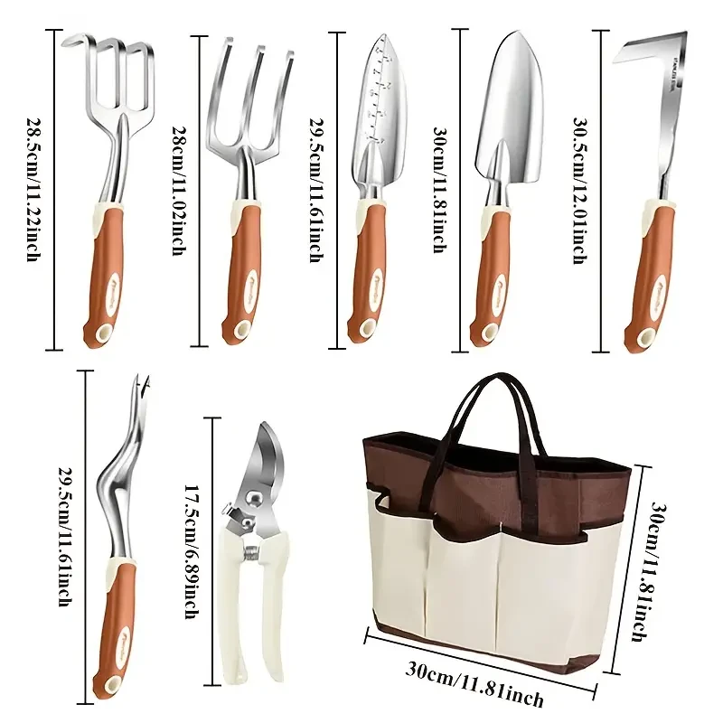 9pcs Heavy Duty Aluminum Garden Tool Set