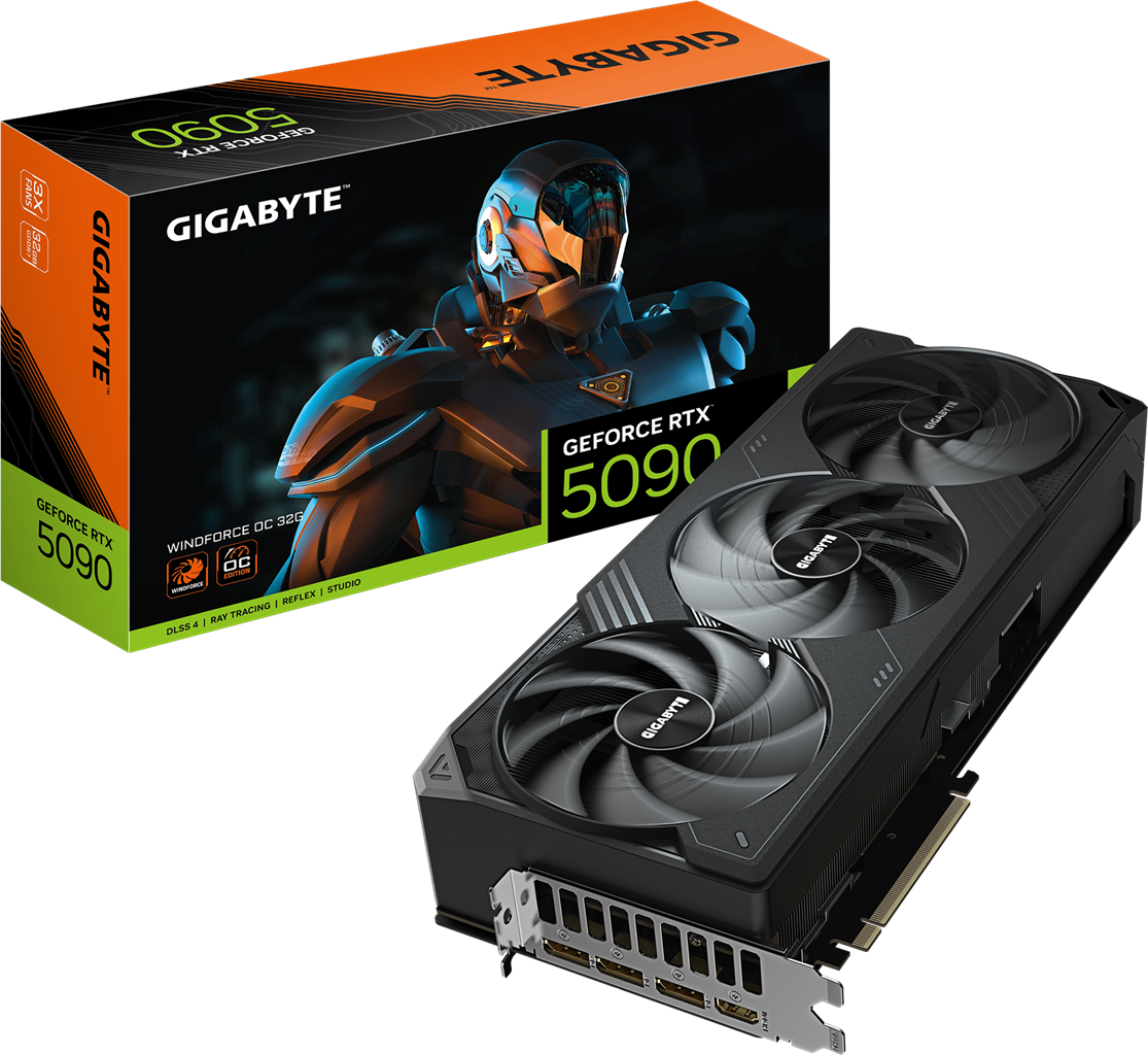 Gigabyte GV-N5090WF3OC-32GD RTX5090 32GB Graphics CardGigabyte GV-N5090WF3OC-32GD RTX5090 32GB Graphics Card