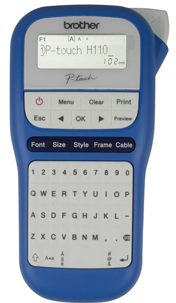 Brother PTH110BW Durable P-Touch Blue&White Label Printer