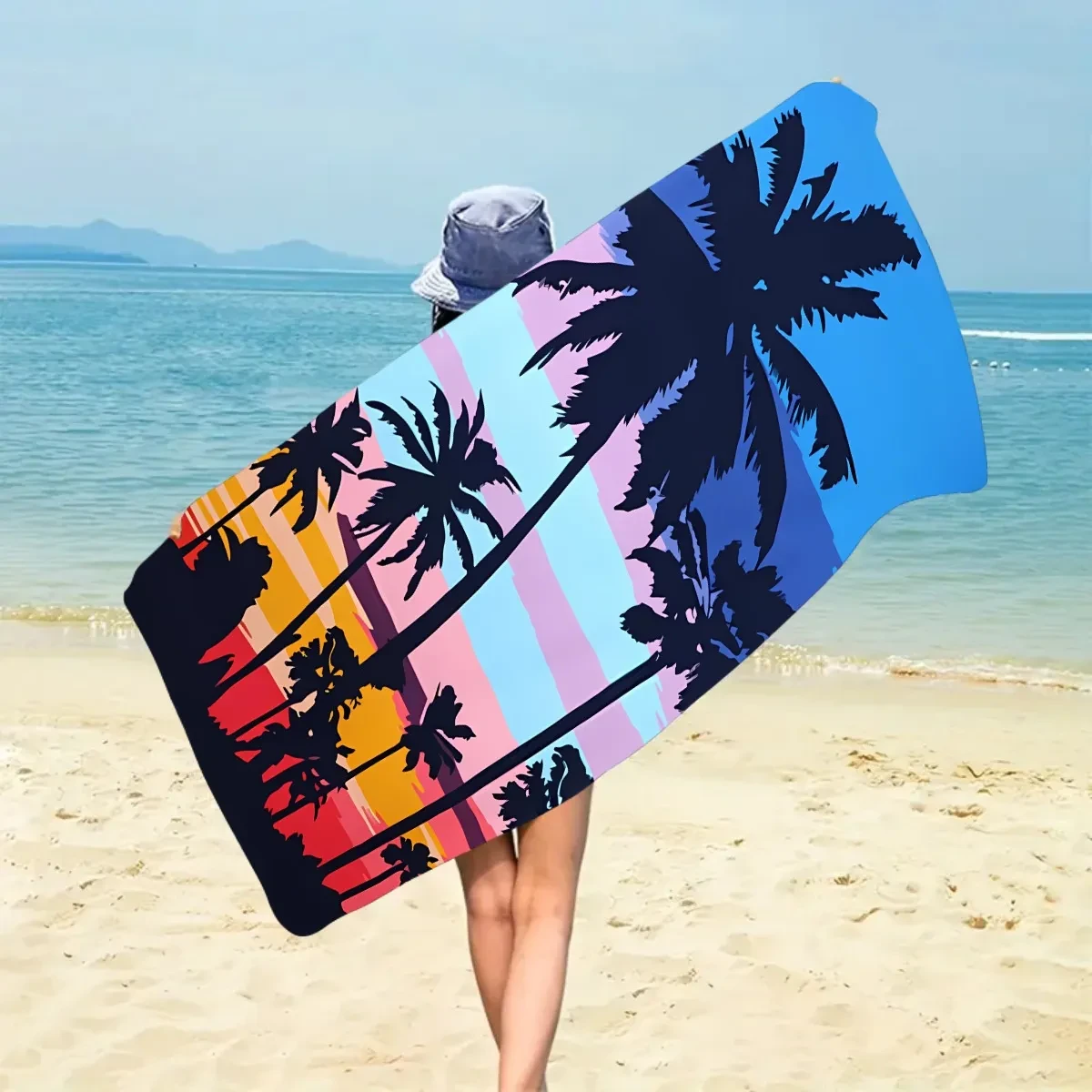 Quick-drying Microfiber Beach Bath Towel Double-sided Velvet