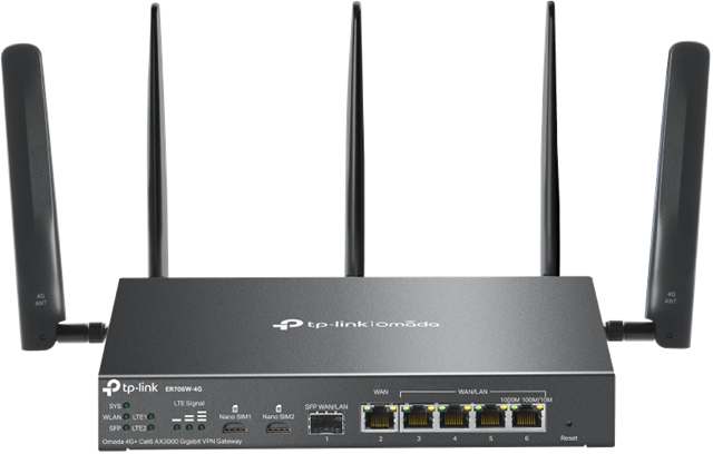TP-Link ER706W-4G Omada 4G AX3000 VPN Router