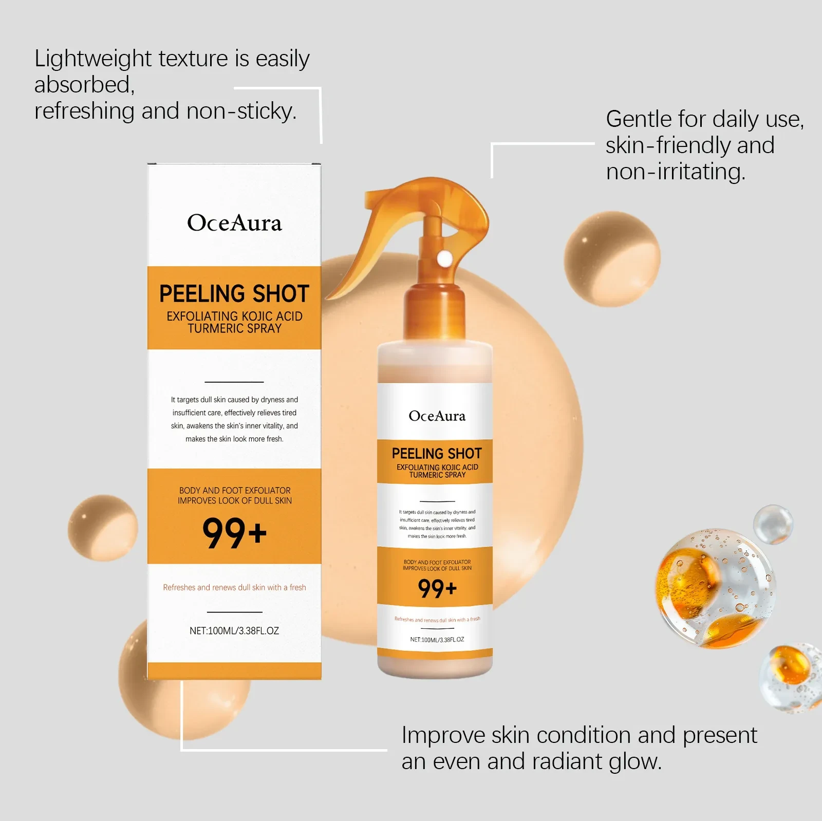 OCEAURA Kojic Acid Turmeric Cutin Cleaning Spray