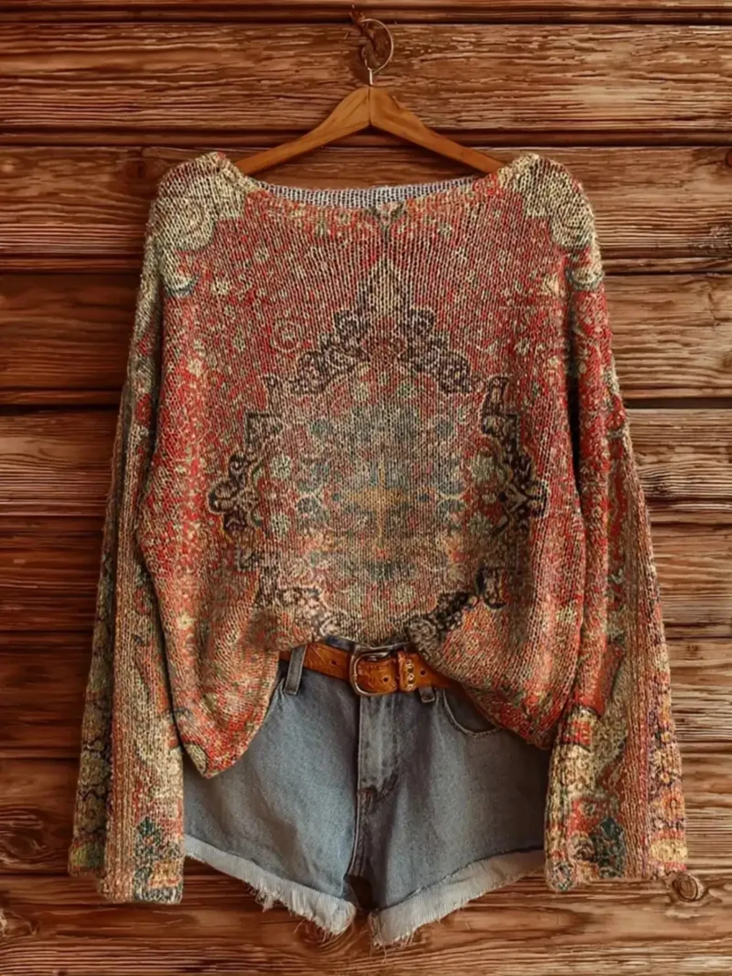 Solid-color Polyester Printed Top For Women