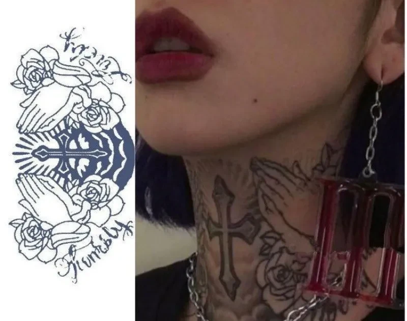 Temporary Neck Tattoo