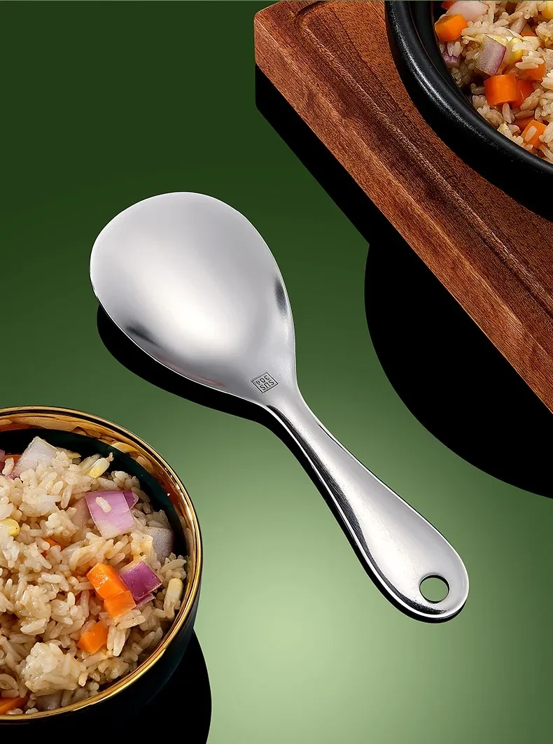 Household Portable Thick 304 Stainless Steel Meal Spoon