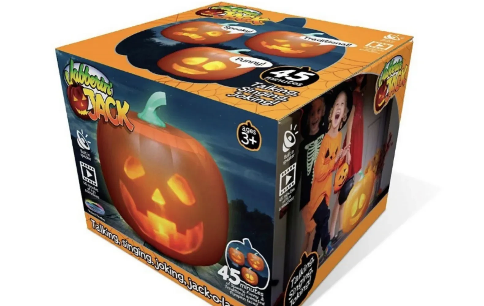 HauntedFinds Jabberin Jack Signature Edition Animated Talking Pumpkin with 8" HD Display & Immersive Audio
