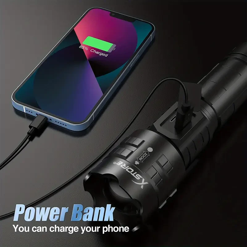 X.STORE Ultra Bright XHP70 LED Flashlight  Powerful, Rechargeable, and Versatile for All Your Lighting Needs