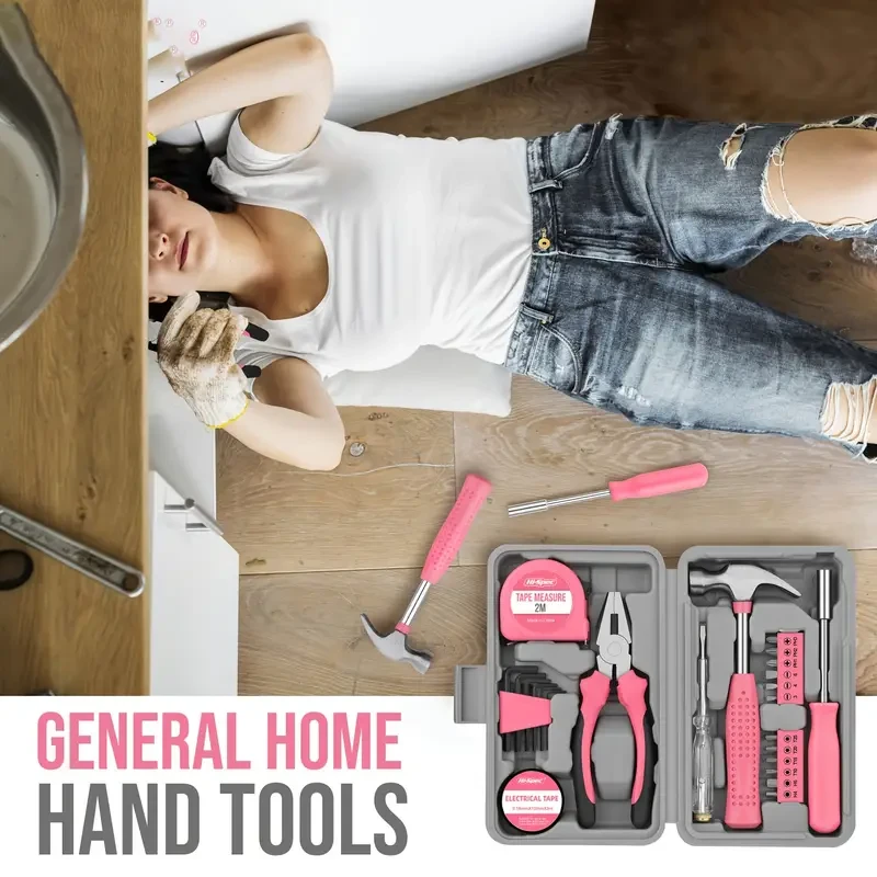 Hi-Spec Pink Home Repair Tool Kit: Stylish and Practical DIY Tool Set for Women