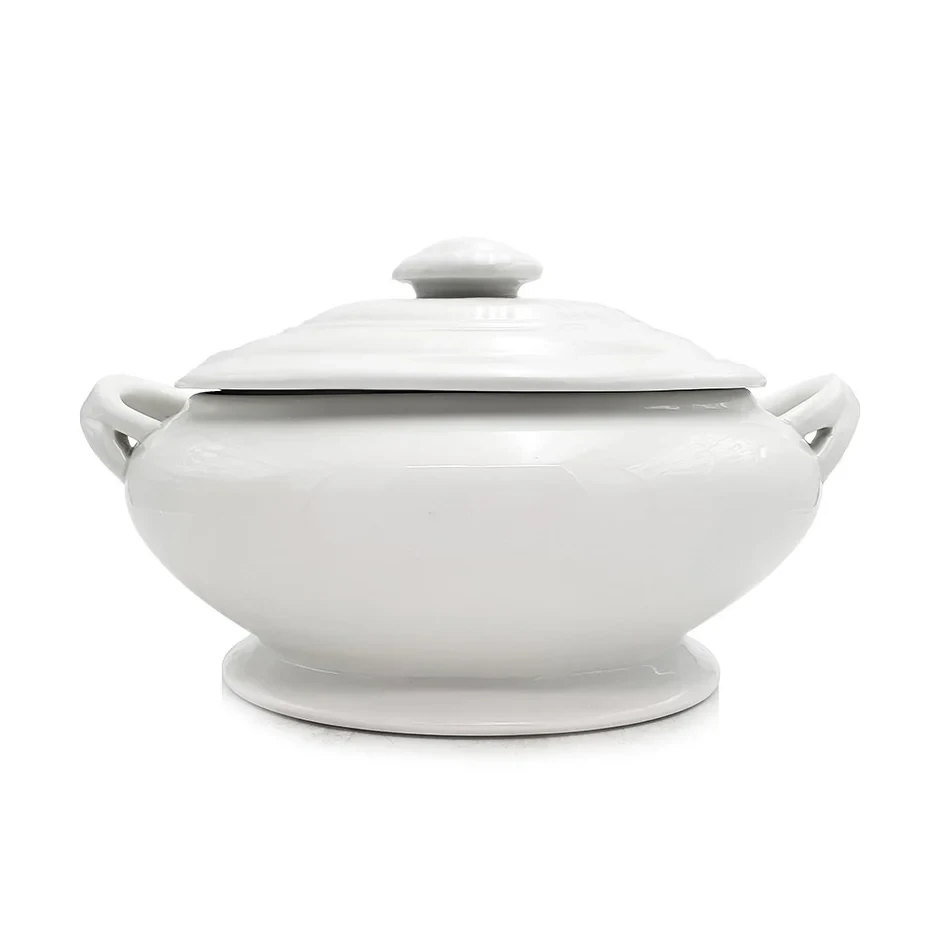 Crockery Tureen Bowl Oval with Handle 14