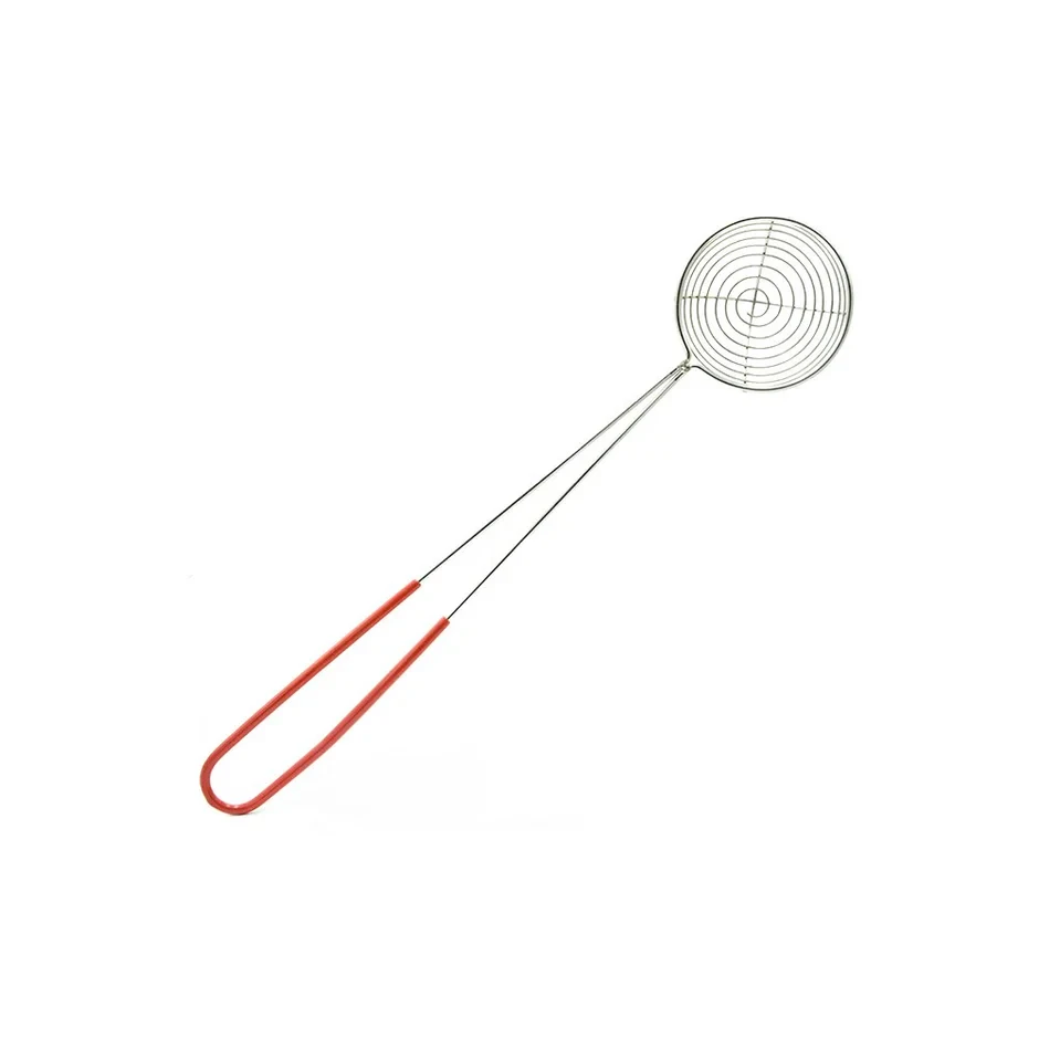 Stainless Steel Spiral Skimmer Steamboat 6.5cm (Red Handle)