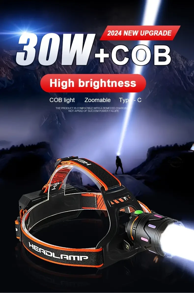 Paweinuo Ultra-Bright Rechargeable LED Headlamp 3000 Lumens, 800m Beam Range