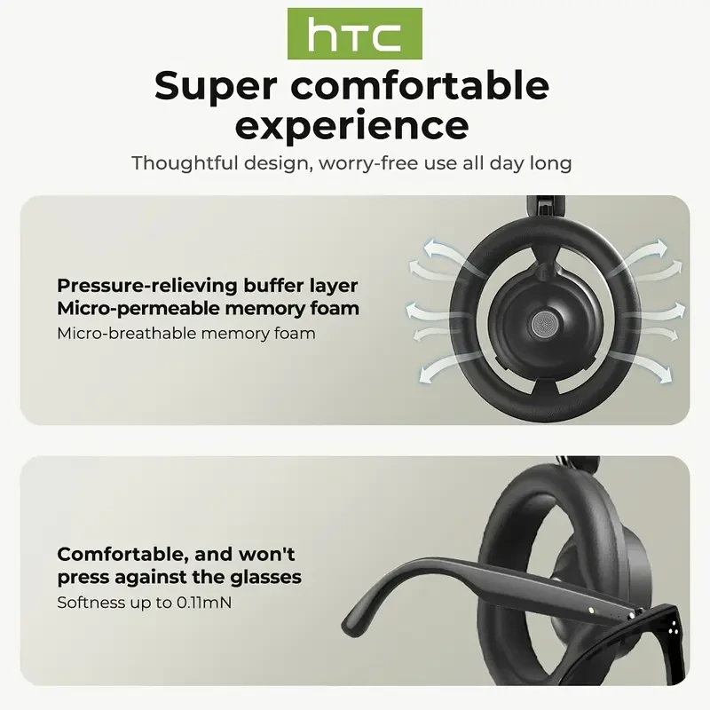 HTC HP06 AI Translation Wireless Sports Open-Back Headphones