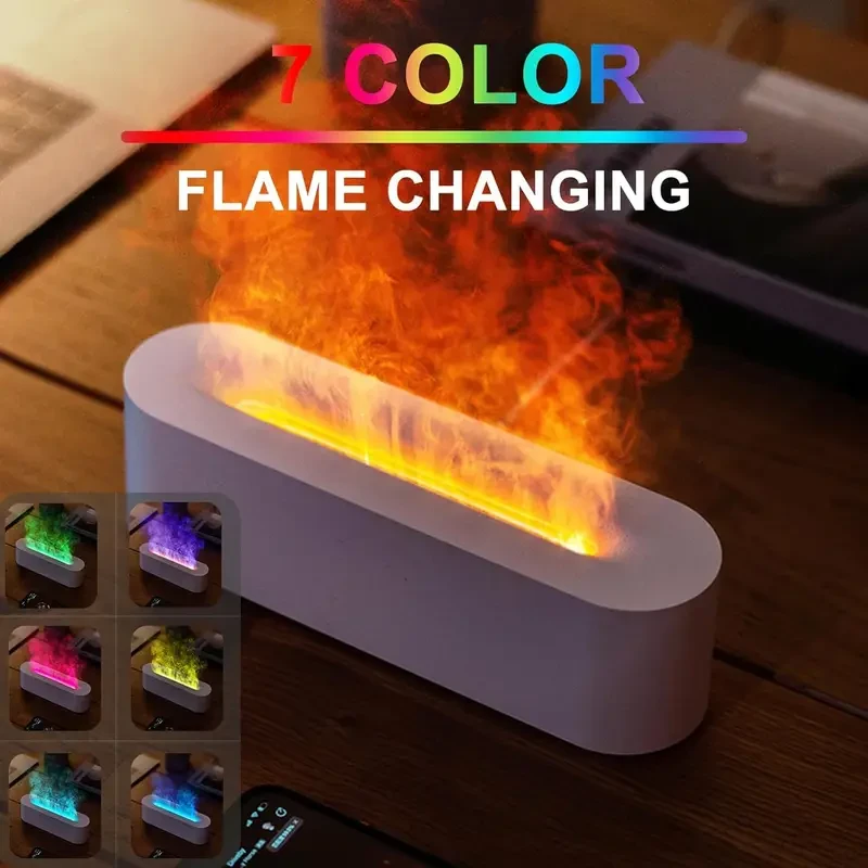 HEEYCEM Flame Aroma Diffuser & Humidifier  150 ml, 7-Colour Flame Light, USB