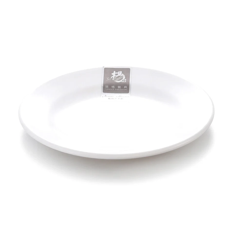 Melamine Round Flate Plate White 10"