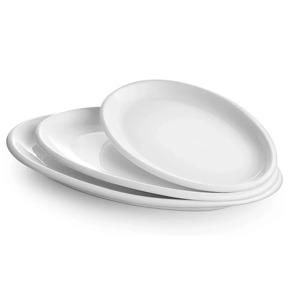 Crockery Plate Oval White 12"