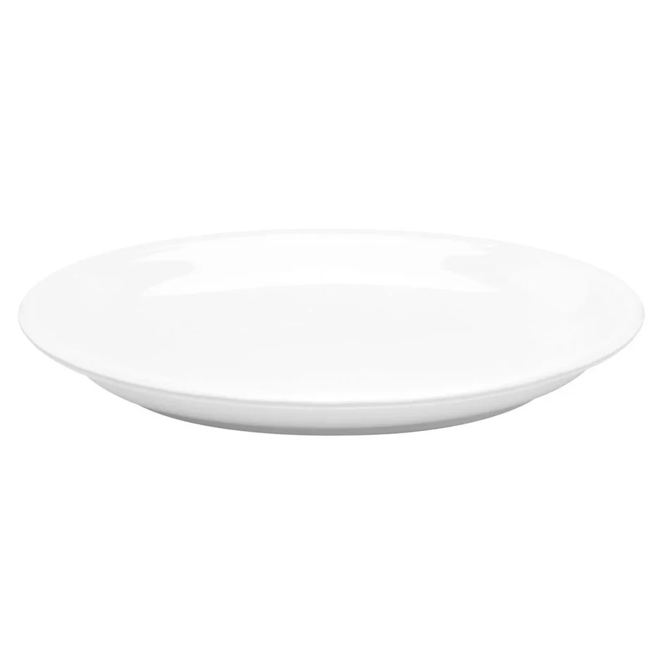 Crockery Plate Oval Deep White 12"