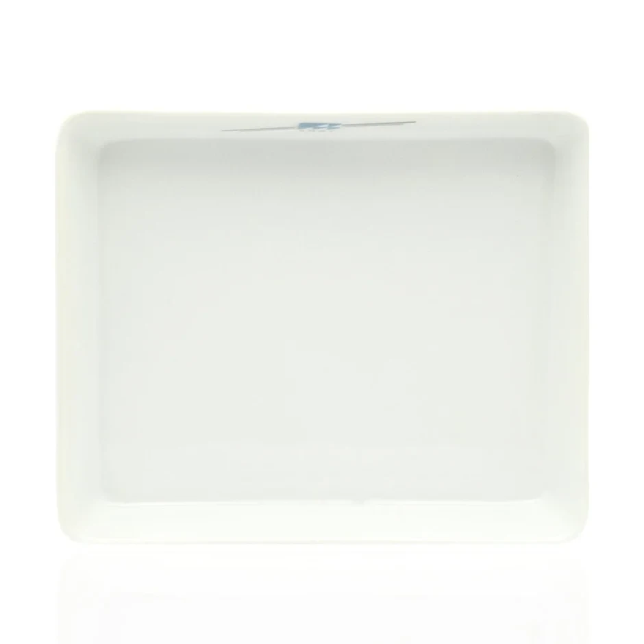 Crockery Rectangle Oven Plate White 8"x6.5"