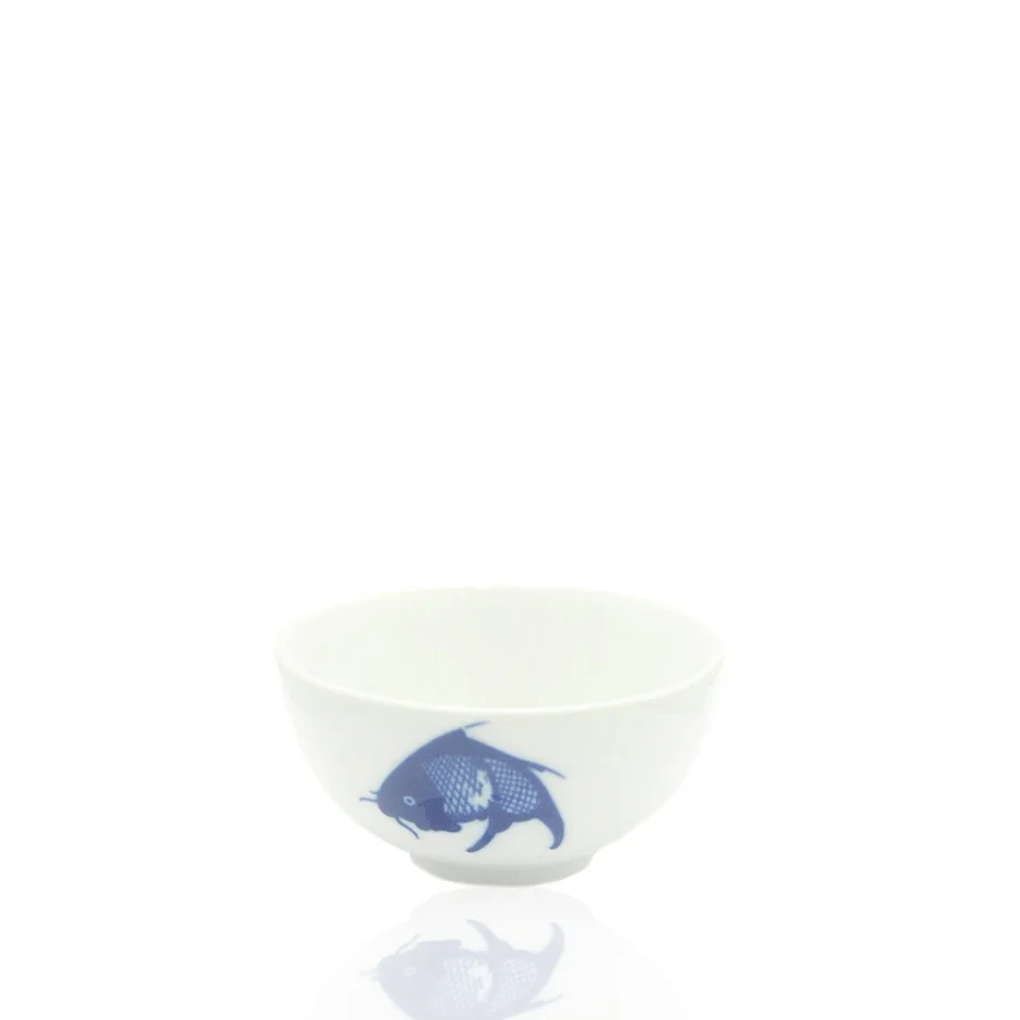 Crockery Bowl Blue Carp 4.5"