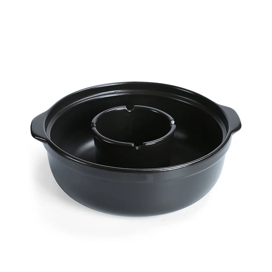 Clay Hot Pot with Centerpiece Black 12"
