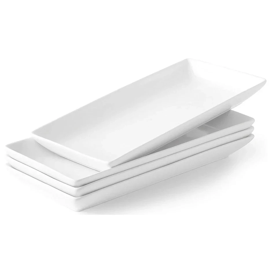 Crockery Rect Deep Platter White 16"