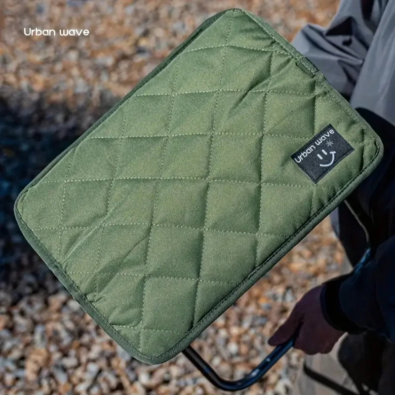 URBANWAVE Portable Folding Stool Lightweight Aluminum Alloy, Quilted Square Seat