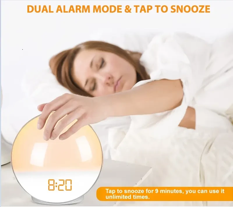 HALO LIGHT Sunrise Wake-Up Alarm Clock Gentle, Modern & Smart