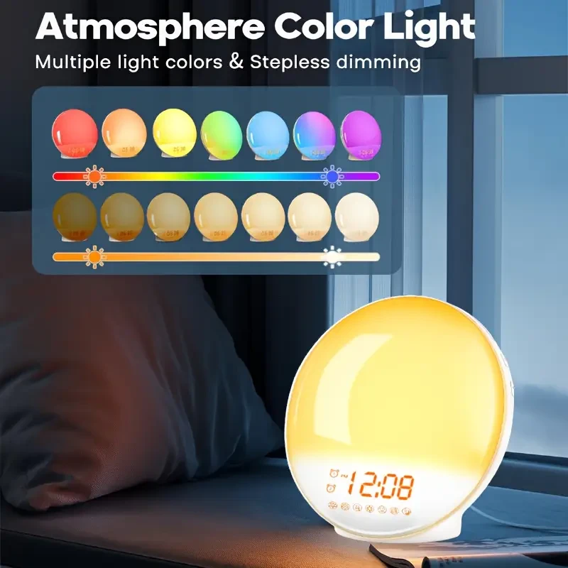 HALO LIGHT Sunrise Wake-Up Alarm Clock Gentle, Modern & Smart