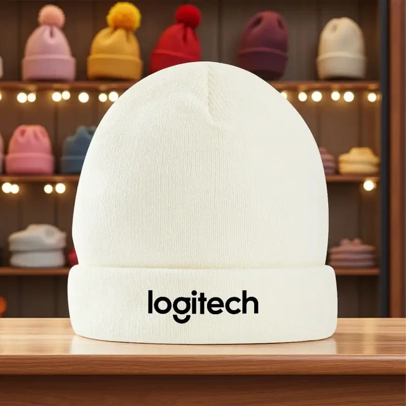 Logitech Branded Stretchy Knit Beanie Hat Warm, Stylish & Officially Branded