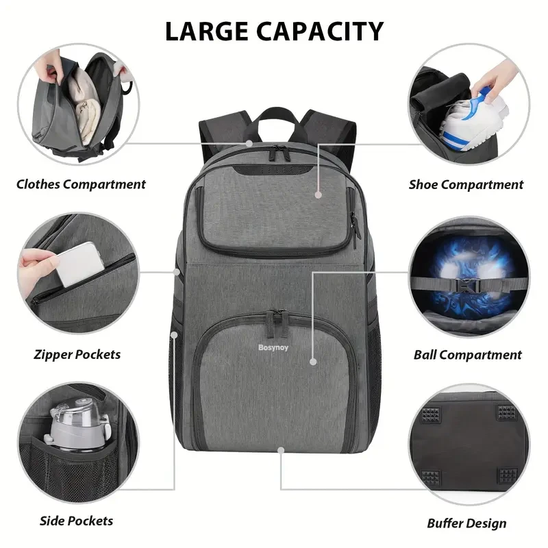 BOSYNOY Heavy-Duty Bowling Backpack Premium Bowling Ball Bag with Shoe Compartment