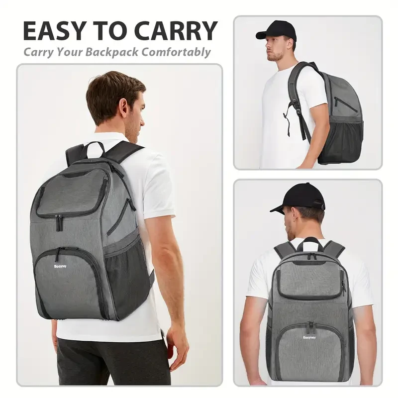 BOSYNOY Heavy-Duty Bowling Backpack  Premium Bowling Ball Bag with Shoe Compartment