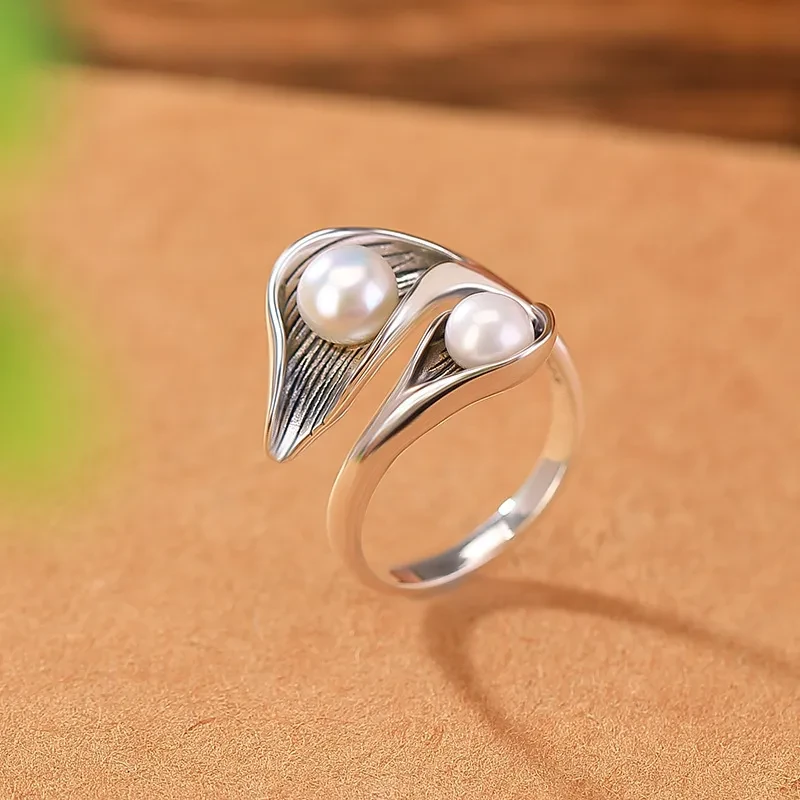 Pearl Vintage Vintage Elegant Common Calla Ball Ring Women