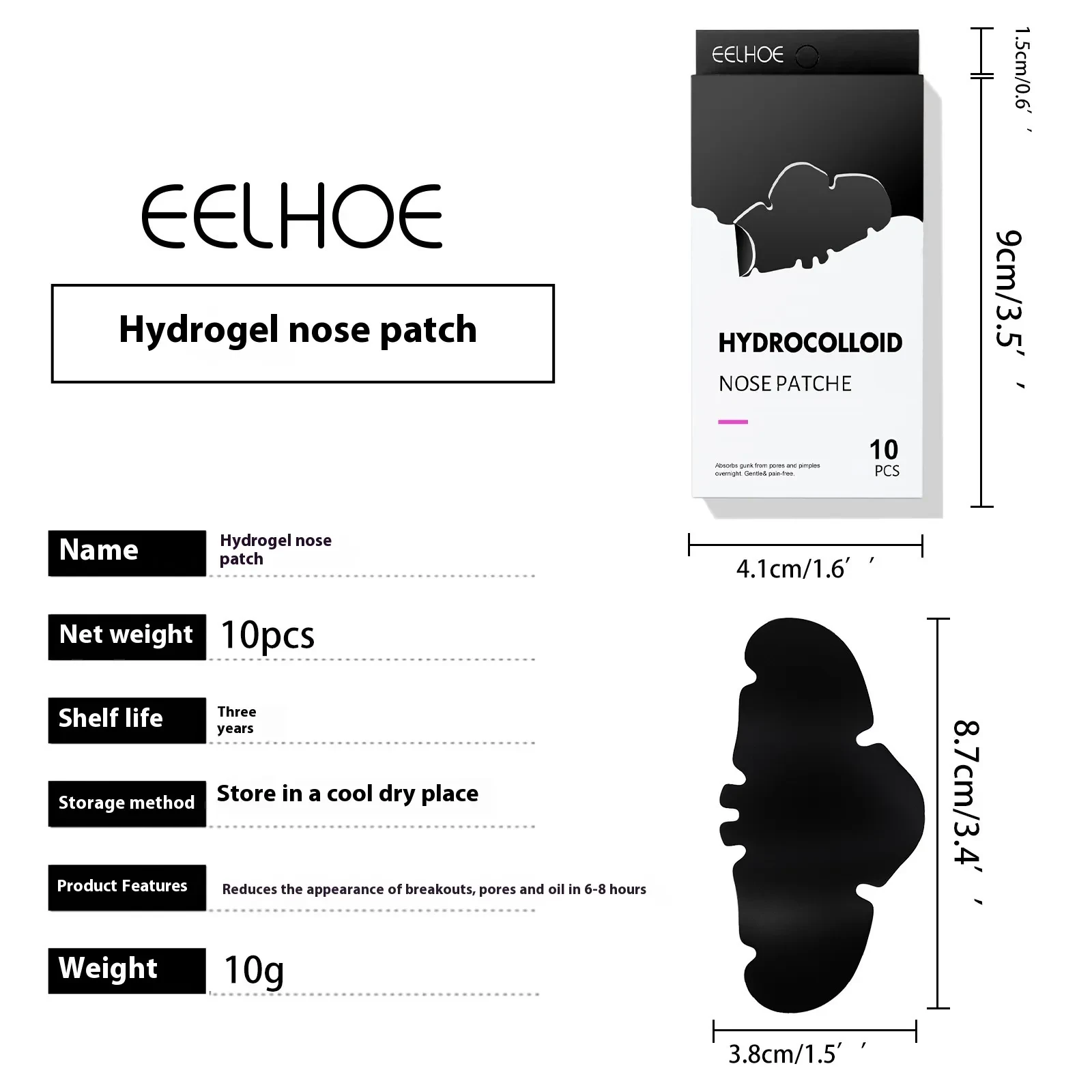 EELHOE Hydrocoloid Nose Patche