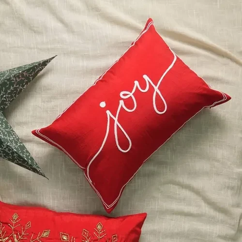 Polyester Lumber Pillow With Embroidery Work Soft Stylish Accent