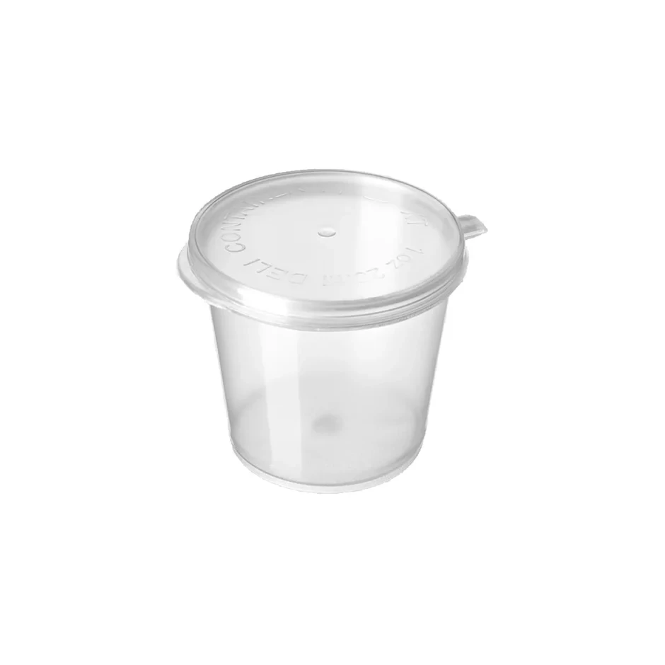 PP Sauce Cup with Hinged Lid 4oz 120ml 50pcs