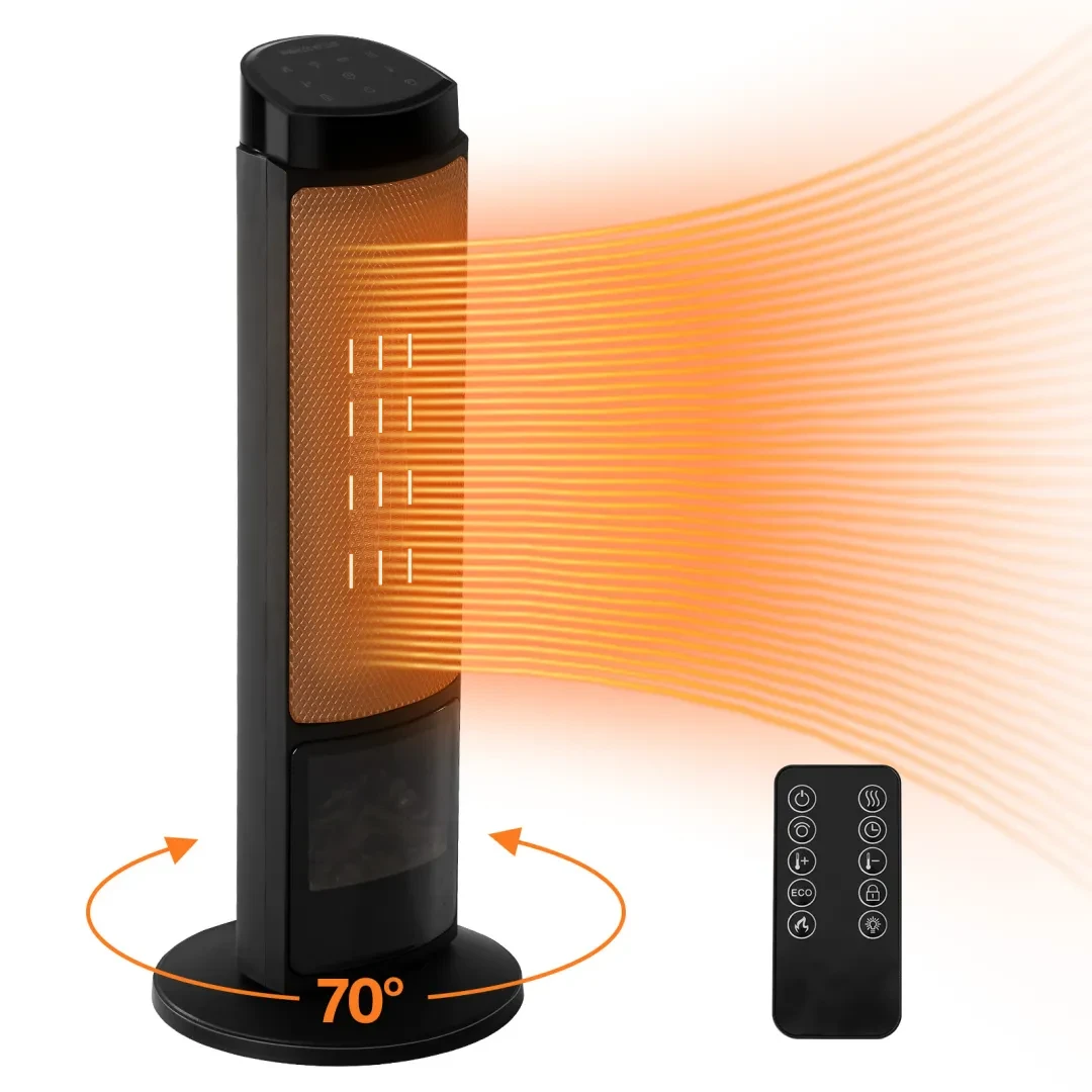 23inch Space Heaters For Indoor Use, Portable Heater With 7 Light Colors