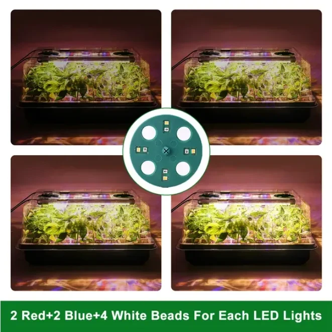 2Pcs 40 Cells Seed Starter Tray Plant Grow Light