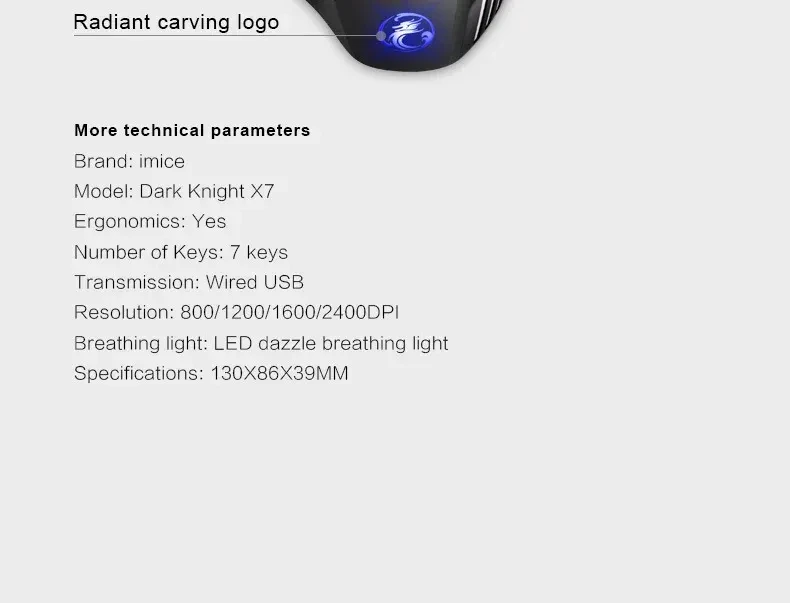 Colorful breathing light gaming chicken game mouse