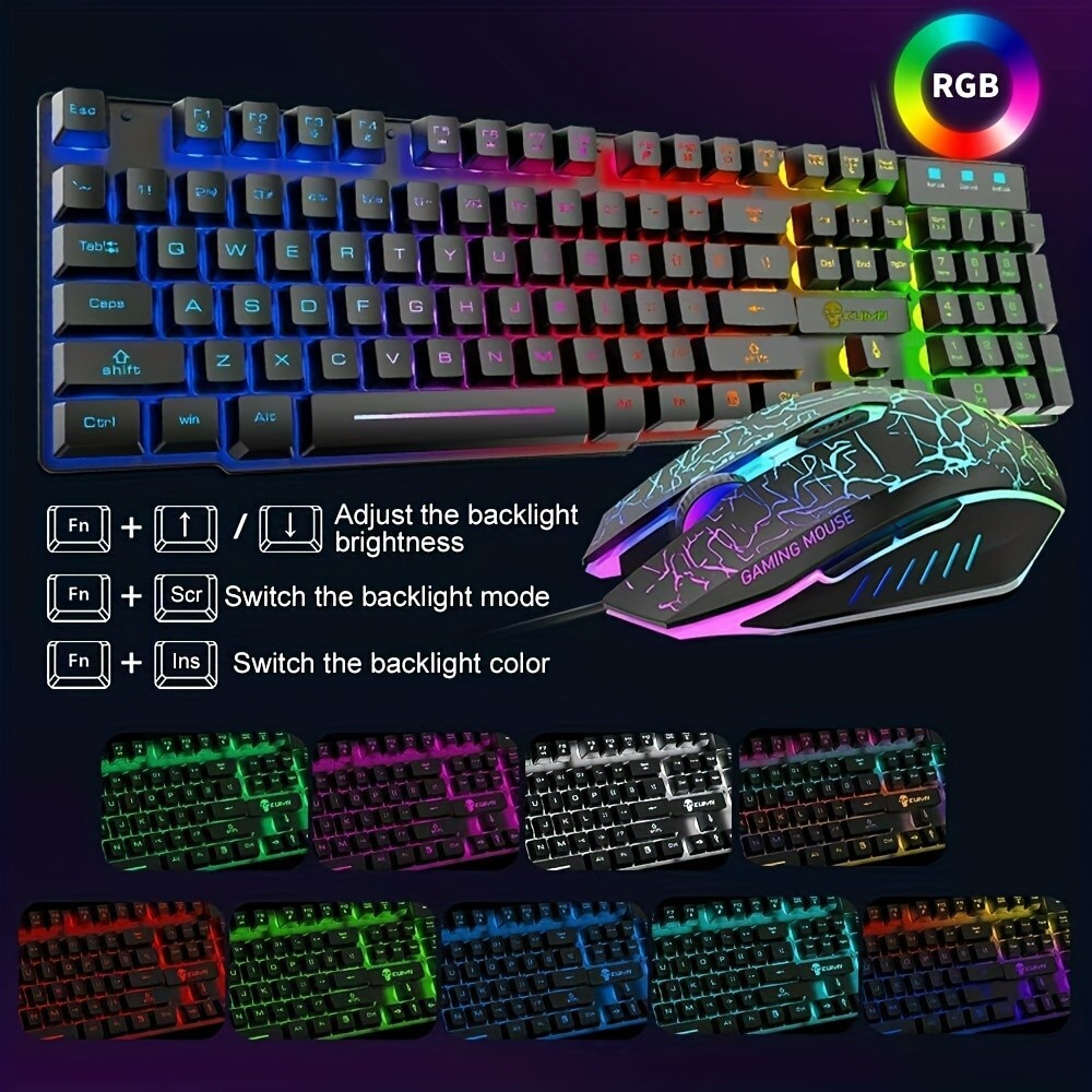 Wired Gaming Keyboard and Mouse Combo 5-in-1 Set