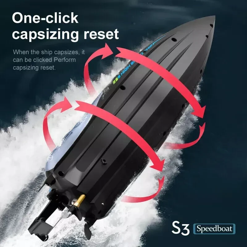 4DRC S3 45km H Remote Control Boat Kids Toy WATER-COOLED High Speed RC Ship US