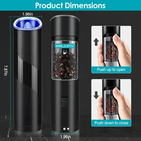 Electric Salt And Pepper Grinder Automatic Gravity Sensor Battery