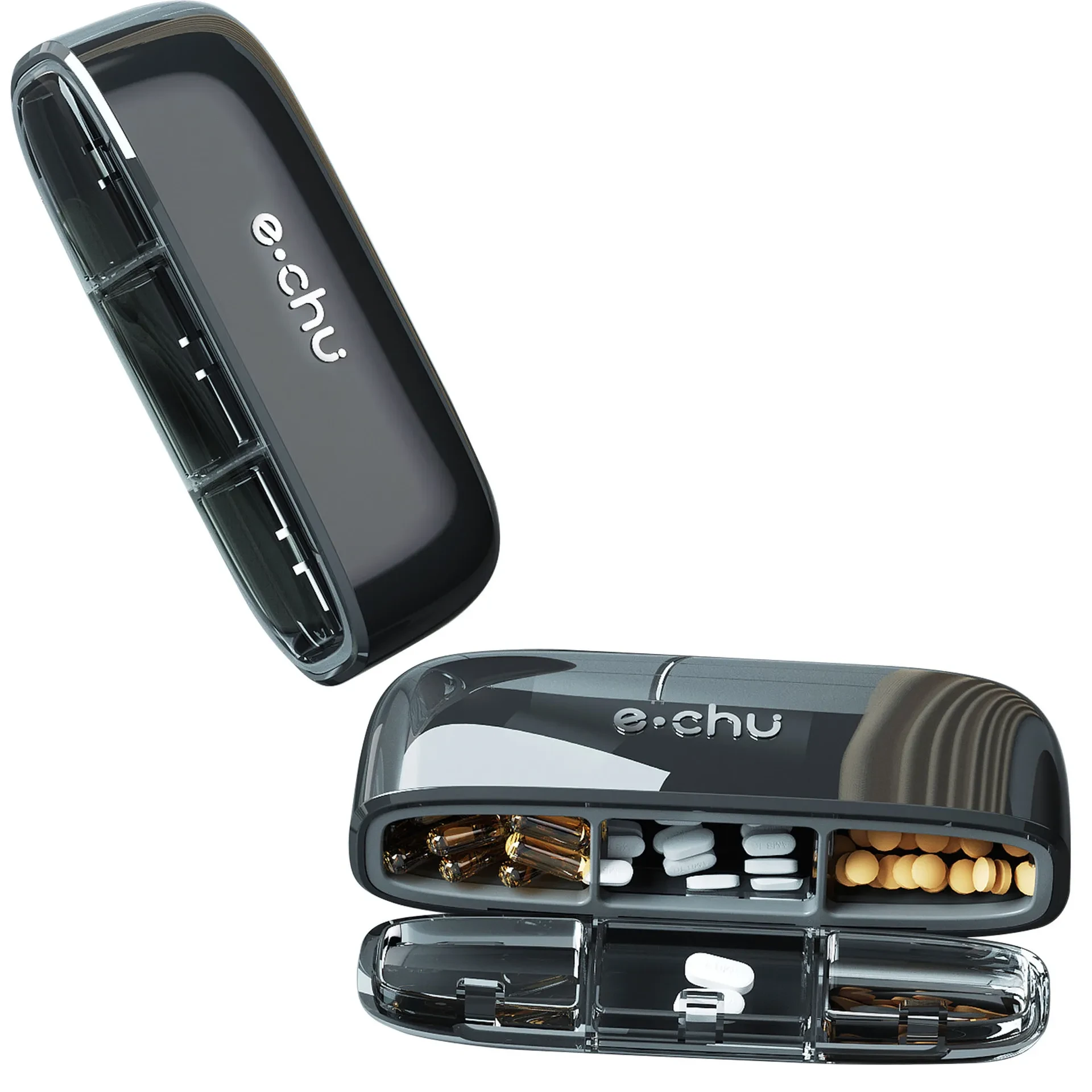 Portable Pill Organizer Travel Pill Box  e-chu Slim Medicine Case