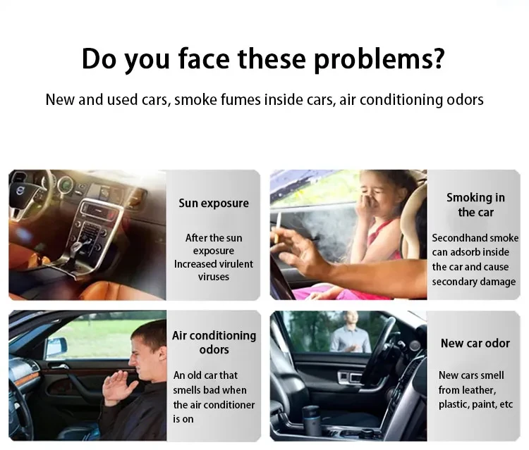 Car Mounted Solar Powered Air Purification Deodorization Sterilization Disinfection Device